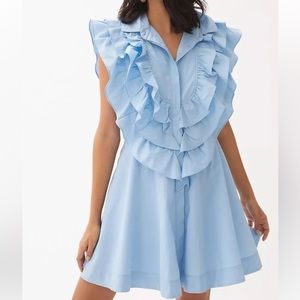 Maeve Ruffled Button-Front Mini Dress
